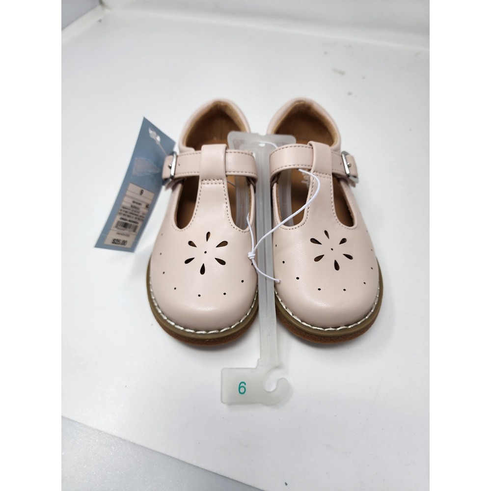 Cat & Jack Girls T-Strap Mary Jane Shoes Pink Faux Leather Casual Size 9